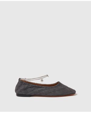 Stella McCartney Quilted Nkle Chain Ballerina Flats - White