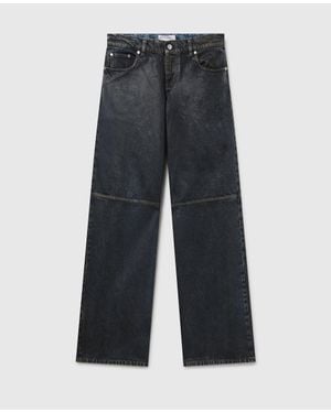 Stella McCartney Waxed-finish Straight-leg Denim Jeans - Blue