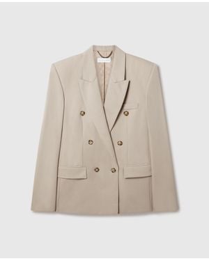 Stella McCartney Double-Breasted Wool Blazer - Natural