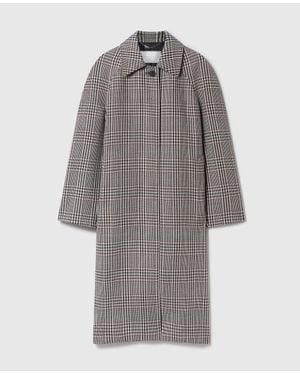 Stella McCartney Checked Belted Wool Coat - Grey