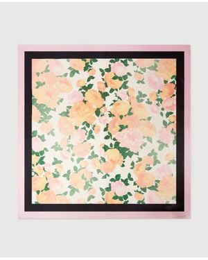 Stella McCartney Peony Print Square Scarf - Metallic