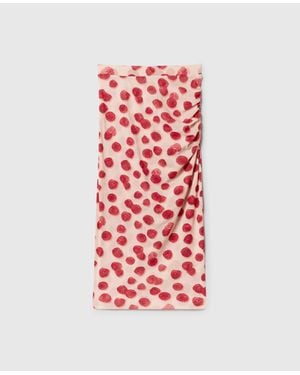 Stella McCartney Raspberry Print Mesh Midi Skirt - Red