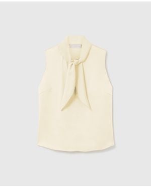 Stella McCartney Tie-Neck Sleeveless Satin Top - Natural