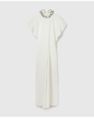 Stella McCartney Lead-free Crystal Chain Cap-sleeve Jumpsuit - White
