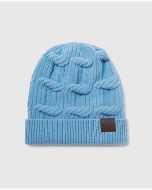 Stella McCartney Falabella Cable-Knit Beanie - Blue