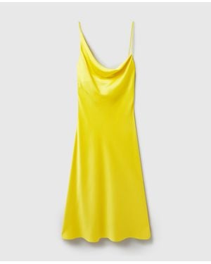 Stella McCartney Cowl Neck Slip Satin Dress - Yellow
