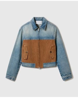 Stella McCartney Corduroy Panel Denim Jacket - Blue