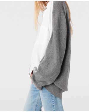 Stella McCartney Shirting Details Long Sleeve Sweater - White