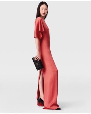 Stella McCartney Handkerchief Sleeve Satin Dress - Red