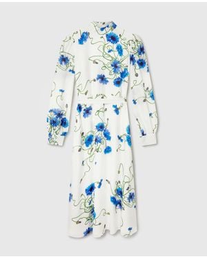 Stella McCartney Floral Print High Neck Dress - Blue