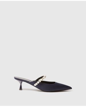Stella McCartney Elsa Pearl-embellished Kitten Heels - White