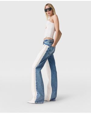 Stella McCartney Chaps Studded Straight-Leg Jeans - Blue