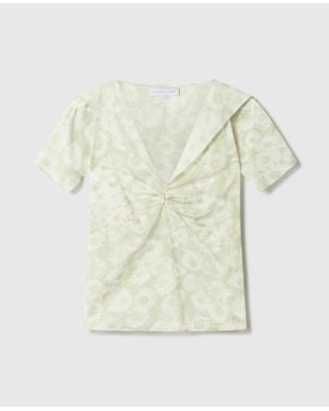 Stella McCartney Daisy Print Cap-sleeve Top - Natural