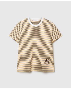 Stella McCartney Crest-embroidered T-shirt - Natural