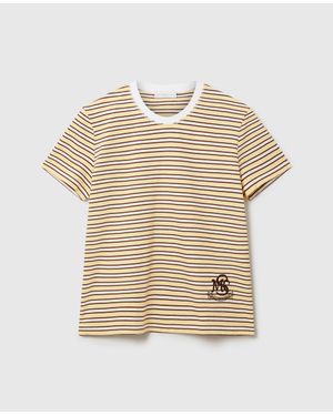 Stella McCartney Crest-embroidered T-shirt - Natural