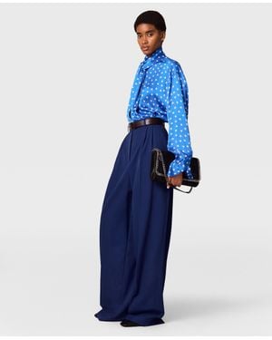 Stella McCartney Pleated Wool Pants - Blue