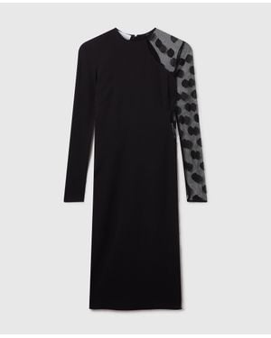 Stella McCartney Long-Sleeve Polka Dot Miracle Dress - Black