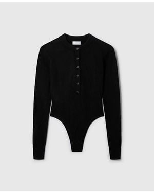 Stella McCartney Crewneck Ribbed Long-sleeve Bodysuit - Blue