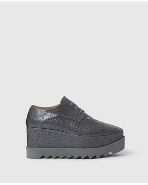 Stella McCartney Elyse Ostrich Platform Shoes - Gray