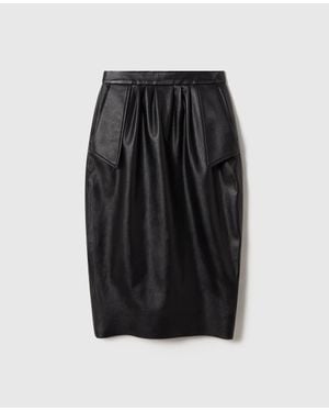 Stella McCartney Vegan Leather Midi Skirt - Black