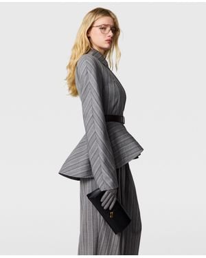 Stella McCartney Striped Tailored Peplum Jacket - White