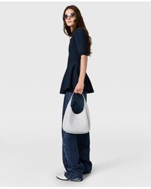 Stella McCartney Compact Knit Peplum Polo Top - Blue