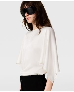 Stella McCartney Handkerchief Sleeve Satin Top - White