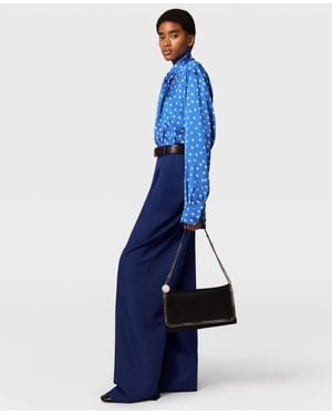 Stella McCartney Star Print Bow-Tie Satin Shirt - Blue