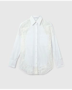 Stella McCartney Lace-Panelled Poplin Shirt - White