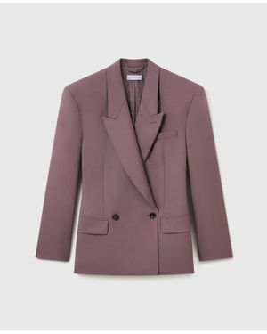 Stella McCartney Canvas Double-Breasted Waisted Jacket - Purple