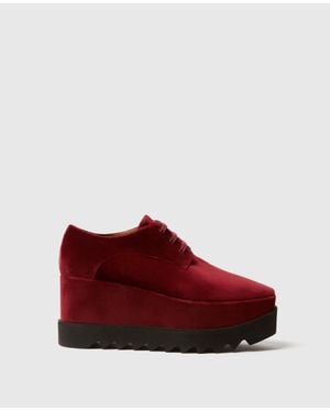 Stella McCartney Elyse Velvet Platform Shoes - Red