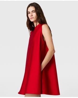 Stella McCartney Envers Satin A-Line Mini Dress - Red