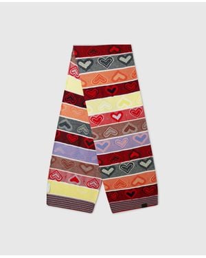 Stella McCartney Heart Fair Isle Scarf - Red