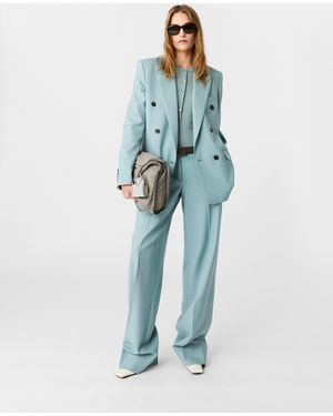 Stella McCartney Pleated Straight-leg Pants - Blue