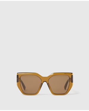 Stella McCartney Chunky Square Cat-Eye Sunglasses - Natural