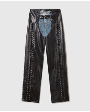 Stella McCartney Lace-Up Vegan Chap Jeans - Gray