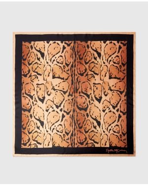 Stella McCartney Cloud Leopard Print Square Scarf - Metallic