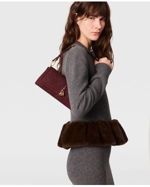Stella McCartney Mink Trim Crewneck Sweater - Gray