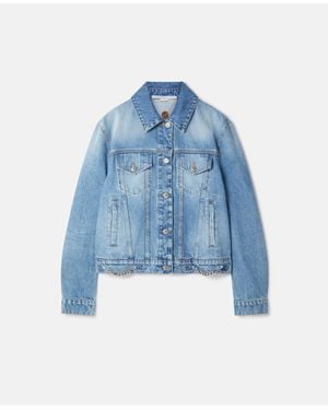 Stella McCartney Falabella Chain Light Wash Denim Jacket - Blue