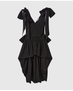Stella McCartney Ruffled Moiré Midi Dress - Black