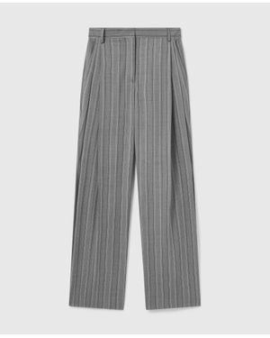 Stella McCartney Striped Lightweight Straight Pants - Gray