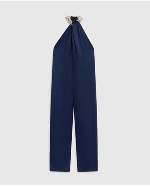 Stella McCartney Satin Halterneck Jumpsuit - Blue