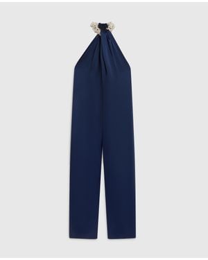 Stella McCartney Satin Halterneck Jumpsuit - Blue