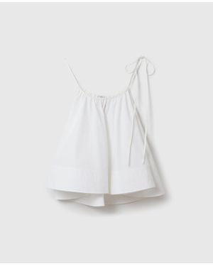 Stella McCartney Poplin Sleeveless Frill Top - White