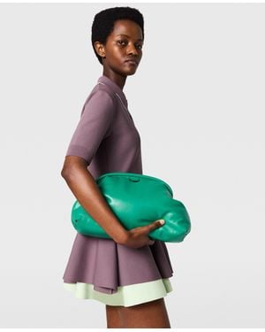 Stella McCartney Compact Knit Peplum Polo Top - Green