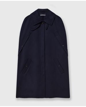 Stella McCartney High-Neck Button-Up Cape - Blue