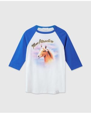 Stella McCartney Airbrushed Horse Baseball T-shirt - Blue