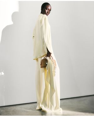 Stella McCartney Oversized Pearl-Button Satin Shirt - White