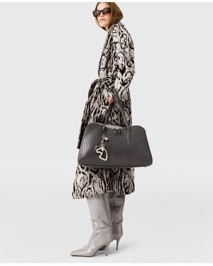 Stella McCartney Cloud Leopard Jacquard Belted Trench Coat - White