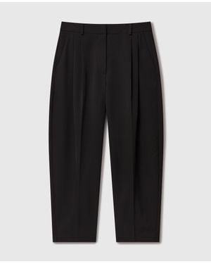Stella McCartney Pleated High-Rise Wool Pants - Black
